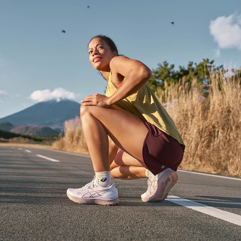 womens athlete with asics shoes