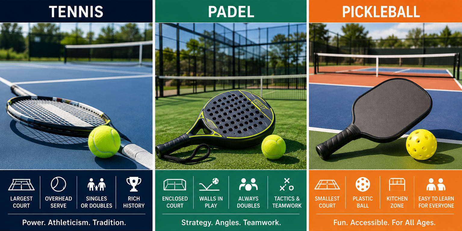 Tennis, padel and pickleball